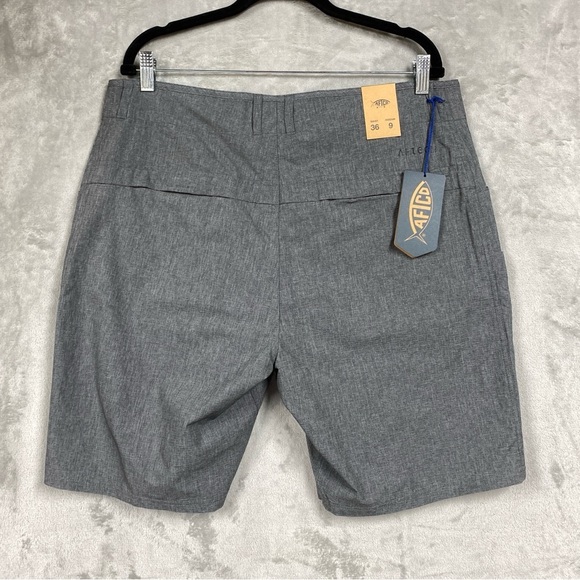NEW Aftco Diffuse Fishing Shorts Mens Size 36 Charcoal - Picture 6 of 11